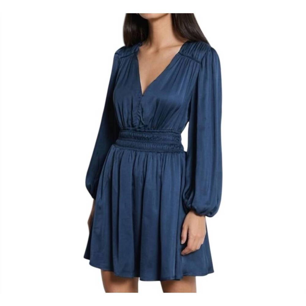 NEW BERENICE rimila dress with cinched waist in navy blue